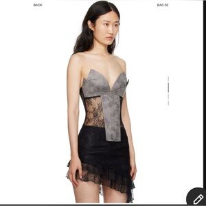 Kim Shui Gray Paneled Faux-Leather Camisole — Size Small (BNWT)